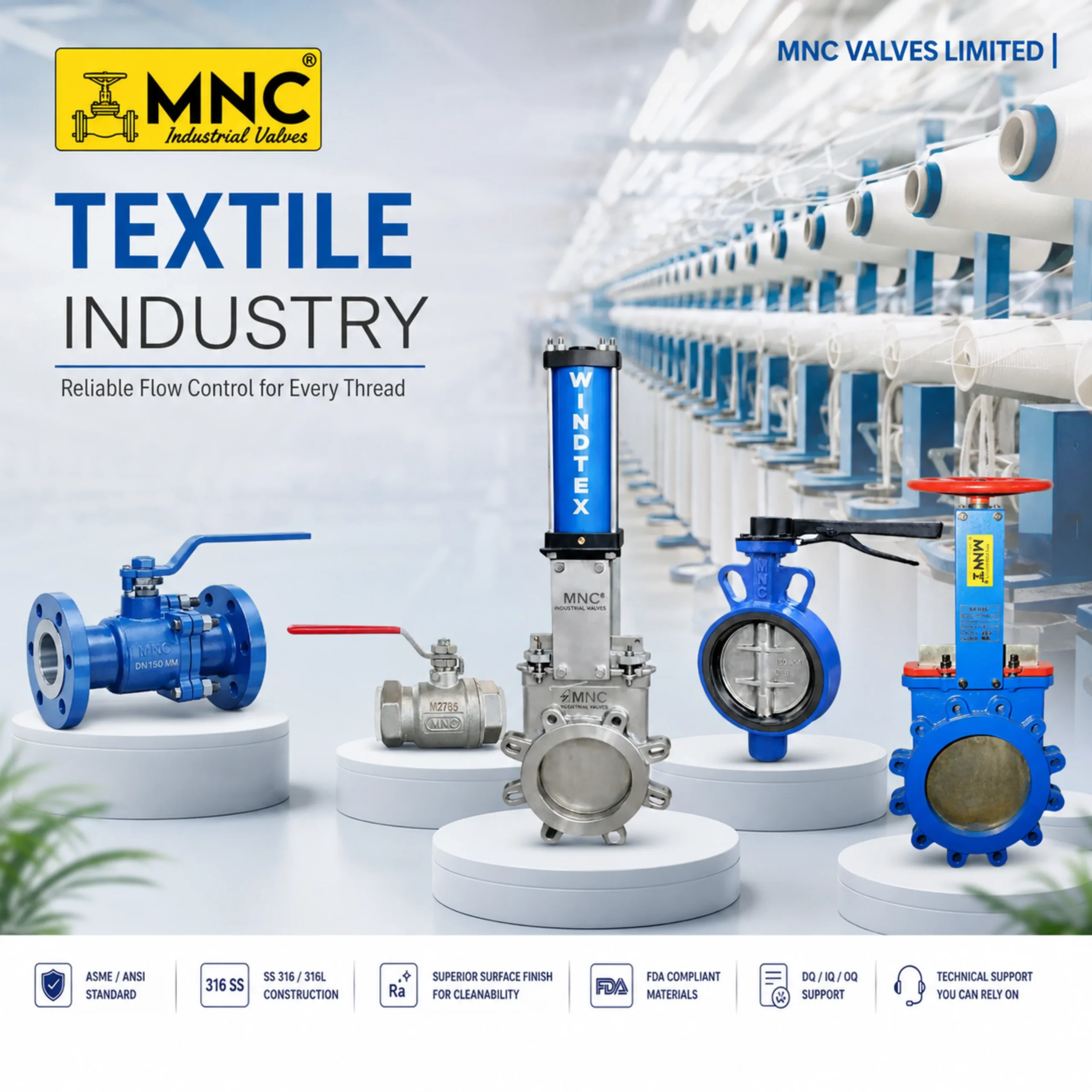Valves for Textile Industry